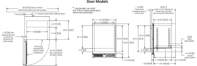 Perlick 24 inch C Series Outdoor Compact Refrigerator HC24RO-4-1 Refrigerators Flame Authority