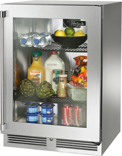 Perlick 24 inch Outdoor Built-In Compact Refrigerator HP24RM-4-3 Refrigerators HP24RM-4-3R Flame Authority