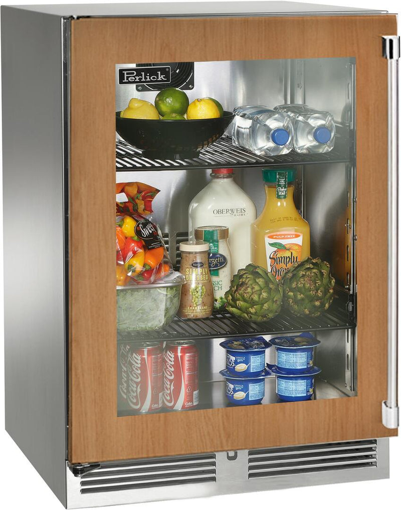 Perlick 24 inch Outdoor Built-In Compact Refrigerator HP24RM-4-4 Refrigerators HP24RM-4-4L Flame Authority