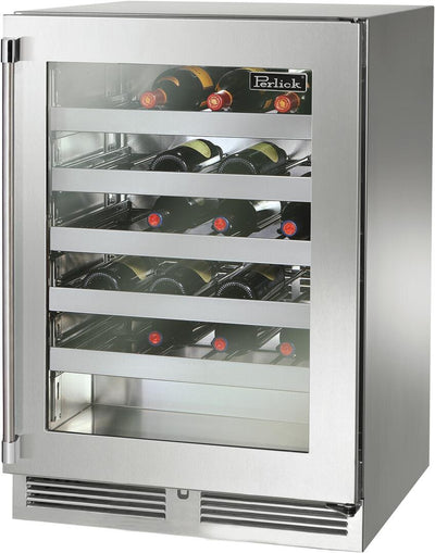 Perlick 24 inch Signature Series 45 Bottle Wine Cooler HP24WS-4-3 Wine Coolers HP24WS-4-3R Flame Authority