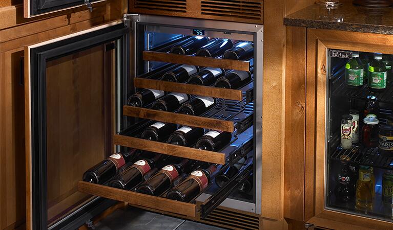 Perlick 24 inch Signature Series 45 Bottle Wine Cooler HP24WS-4-4 Wine Coolers Flame Authority