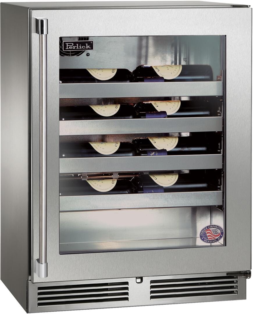 Perlick 24 inch Signature Series Built-In Wine Cooler HH24WM-4-3 Wine Coolers HH24WM-4-3R Flame Authority