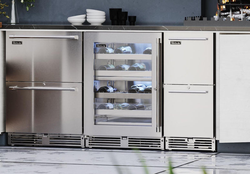 Perlick 24 inch Signature Series Built-In Wine Cooler HP24DM-4-3 Wine Coolers Flame Authority