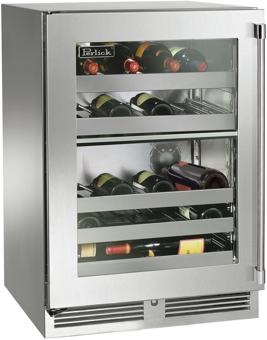 Perlick 24 inch Signature Series Built-In Wine Cooler HP24DM-4-3 Wine Coolers HP24DM-4-3L Flame Authority