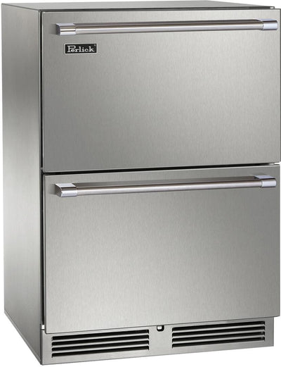 Perlick 24-Inch Signature Series Outdoor Built-In Drawer Counter Depth Compact Freezer with 5 cu. ft. Capacity in Stainless Steel HP24FM-4-5 Refrigerators HP24FM-4-5 Flame Authority