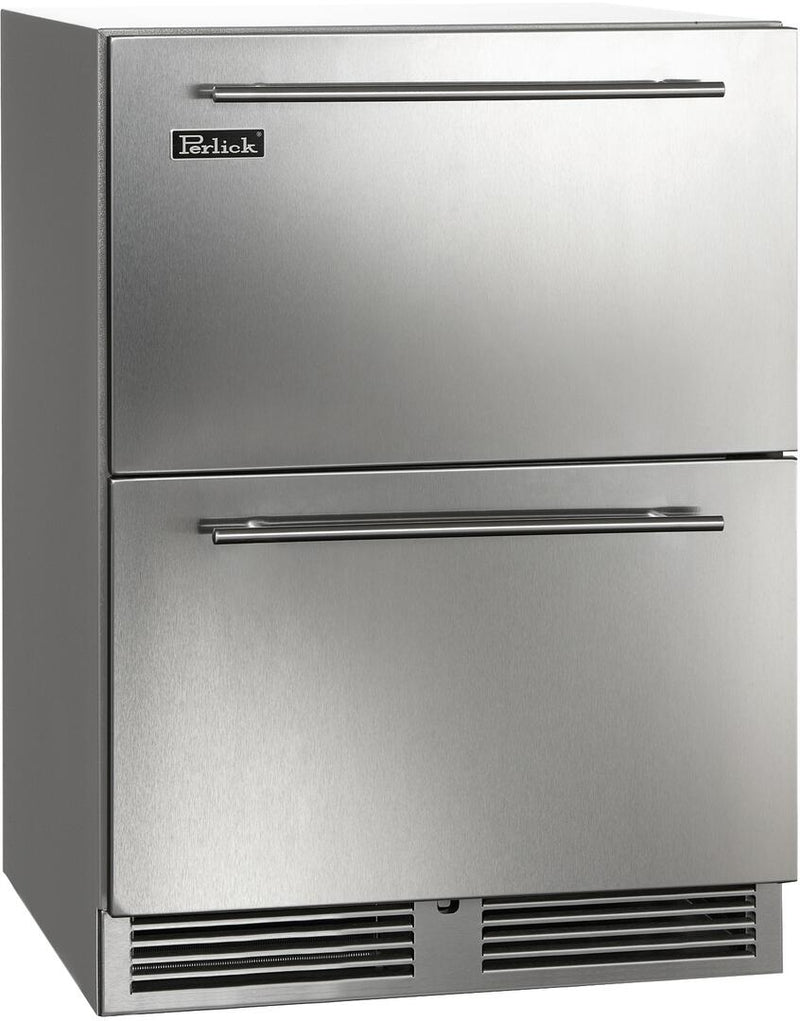 Perlick C Series 24-Inch Outdoor Built-In Counter Depth Drawer Refrigerator with 5.2 cu. ft. Capacity in Stainless Steel (HC24RO-4-5) Flame Authority