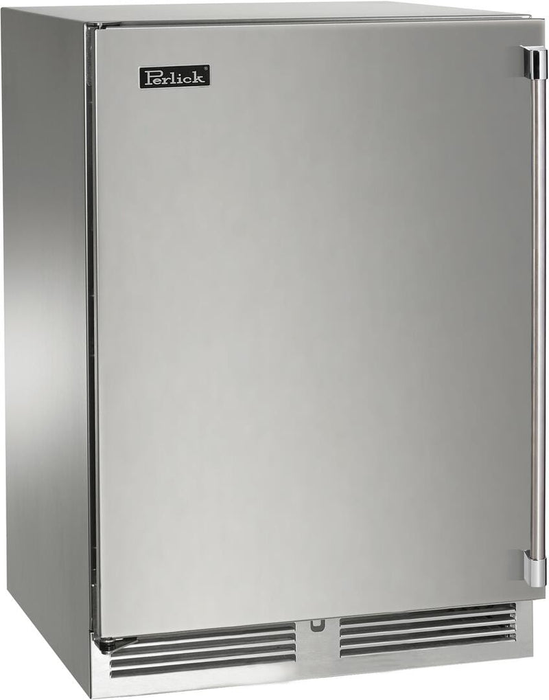 Perlick Signature Series 24-Inch Outdoor Built-In Counter Depth Compact Refrigerator with 5.2 cu. ft. Capacity in Stainless Steel (HP24RO-4-1L & HP24RO-4-1R) Flame Authority