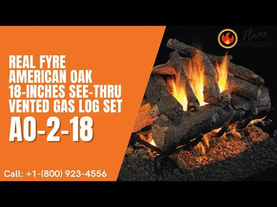 Real Fyre American Oak 18-inches See-Thru Vented Gas Log Set AO-2-18