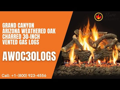 Grand Canyon Arizona Weathered Oak Charred 30-inch Vented Gas Logs AWOC30LOGS