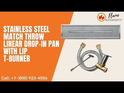 Firegear Stainless Steel Match Throw Linear Drop-In Pan with Lip 48-inch T-Burner LOF-4806TMT-N