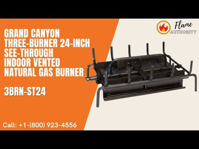 Grand Canyon Three-Burner 24-inch See-Through Indoor Vented Natural Gas Burner 3BRN-ST24