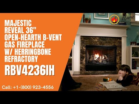 Majestic Reveal 36" Open-Hearth B-Vent Gas Fireplace w/ Herringbone Refractory RBV4236IH