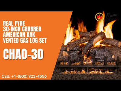Real Fyre 30-inch Charred American Oak Vented Gas Log Set - CHAO-30
