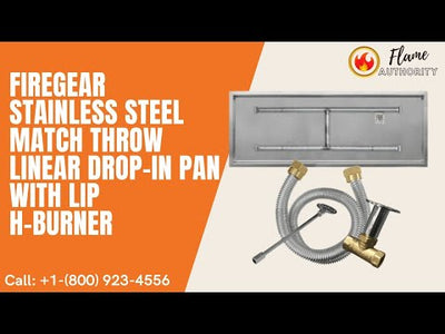 Firegear Stainless Steel Match Throw Linear Drop-In Pan with Lip 30-inch H-Burner LOF-3012HMT-N