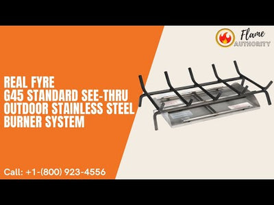 Real Fyre G45 16/19-inches Standard See-Thru Outdoor Stainless Steel Burner System G45-2-16/19-SS