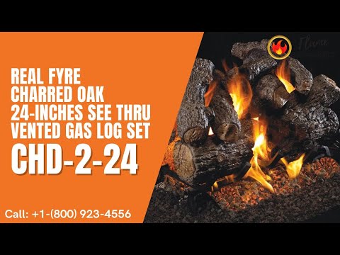 Real Fyre Charred Oak 24-inches See Thru Vented Gas Log Set CHD-2-24