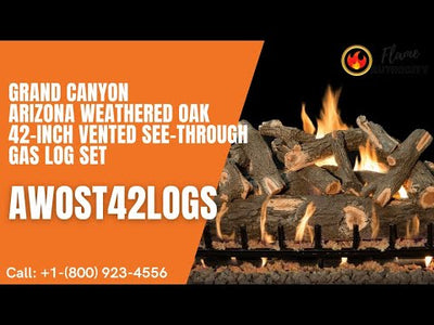 Grand Canyon Arizona Weathered Oak 42-inch Vented See-Through Gas Log Set AWOST42LOGS