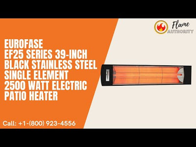 Eurofase EF25 Series 39-inch Black Stainless Steel Single Element 2500 Watt Electric Patio Heater