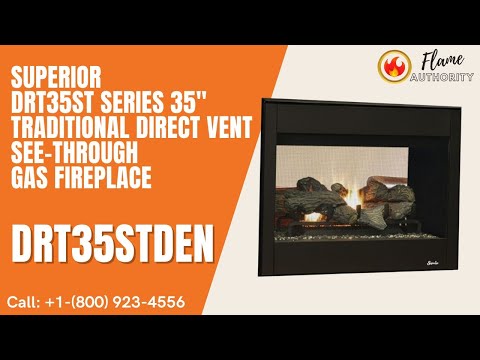 Superior DRT35ST Series 35" Traditional Direct Vent See-Through Gas Fireplace DRT35STDEN