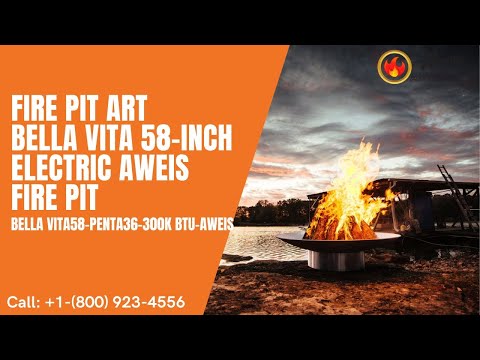 Fire Pit Art Bella Vita 58-inch Electric AWEIS Fire Pit - Bella Vita58-PENTA36-300K BTU-AWEIS