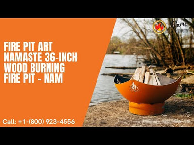 Fire Pit Art Namaste 36-inch Wood Burning Fire Pit - NAM