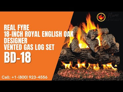 Real Fyre 18-inch Royal English Oak Designer Vented Gas Log Set - BD-18
