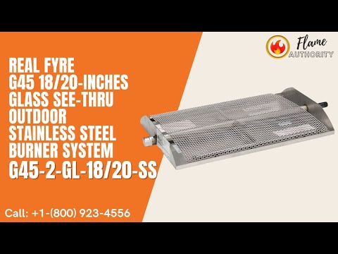 Real Fyre G45 18/20-inches Glass See-Thru Outdoor Stainless Steel Burner System G45-2-GL-18/20-SS