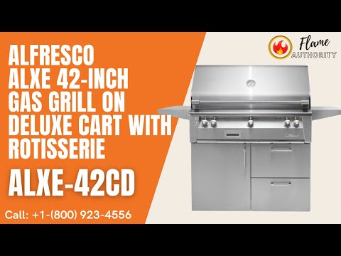 Alfresco ALXE 42-Inch Gas Grill on Deluxe Cart With Rotisserie