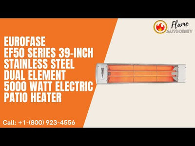 Eurofase EF50 Series 39-inch Stainless Steel Dual Element 5000 Watt Electric Patio Heater