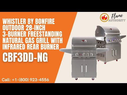 Whistler by Bonfire Outdoor 28-inch 3-Burner Freestanding Natural Gas Grill with Infrared Rear Burner CBF3DD-NG