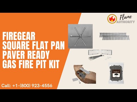 Firegear 25" Stainless Steel Square Flat Pan Paver Ready Gas Fire Pit Kit FPB-25SF22MTN-PK