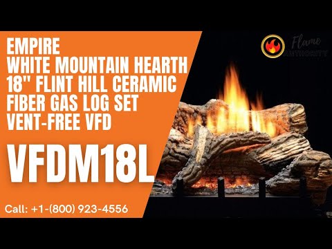 Empire White Mountain Hearth 18" Flint Hill Ceramic Fiber Gas Log Set Vent-Free VFD