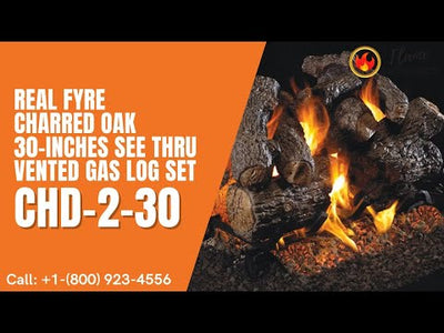 Real Fyre Charred Oak 30-inches See Thru Vented Gas Log Set CHD-2-30