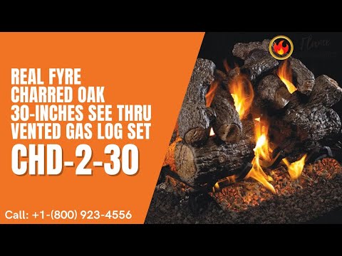 Real Fyre Charred Oak 30-inches See Thru Vented Gas Log Set CHD-2-30