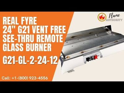 Real Fyre 24" G21 Vent Free See-Thru Remote Glass Burner G21-GL-2-24-12