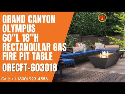 Grand Canyon Olympus 60"L 18"H Rectangular Gas Fire Pit Table ORECFT-603018