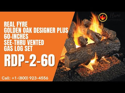 Real Fyre Golden Oak Designer Plus 60-inches See-Thru Vented Gas Log Set RDP-2-60