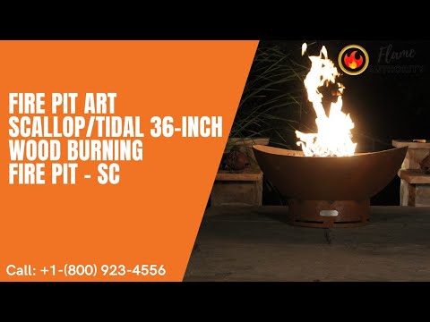Fire Pit Art Scallop/Tidal 36-inch Wood Burning Fire Pit - SC