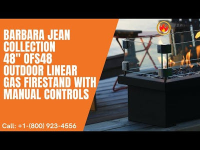 Barbara Jean Collection 48" OFS48 Outdoor Linear Gas Firestand with Manual Controls