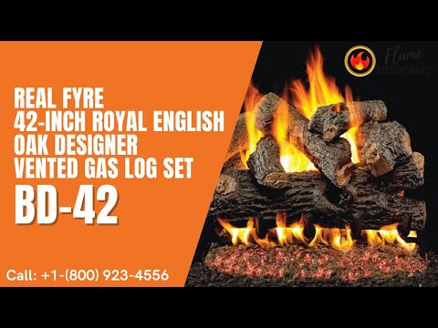 Real Fyre 42-inch Royal English Oak Designer Vented Gas Log Set BD-42