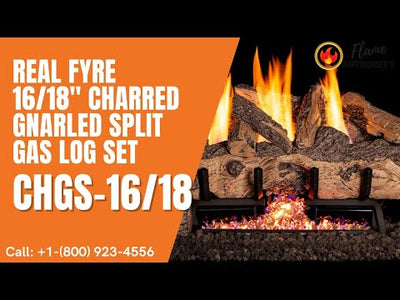 Real Fyre 16/18" Charred Gnarled Split Gas Log Set CHGS-16/18