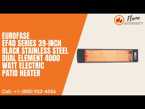 Eurofase EF40 Series 39-inch Black Stainless Steel Dual Element 4000 Watt Electric Patio Heater