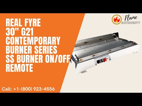 Real Fyre 30" G21 Contemporary Burner Series SS Burner On/Off Remote G21-GL-30-12