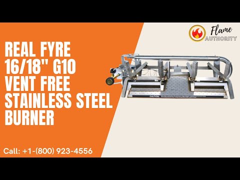 Real Fyre 16/18" G10 Vent Free Stainless Steel Burner G10-16/18-SS