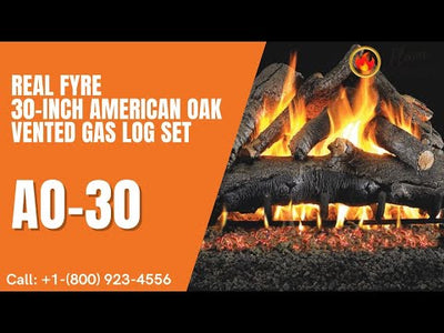 Real Fyre 30-inch American Oak Vented Gas Log Set - AO-30