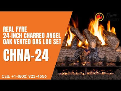 Real Fyre 24-inch Charred Angel Oak Vented Gas Log Set - CHNA-24