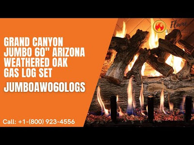 Grand Canyon Jumbo 60" Arizona Weathered Oak Gas Log Set JUMBOAWO60LOGS