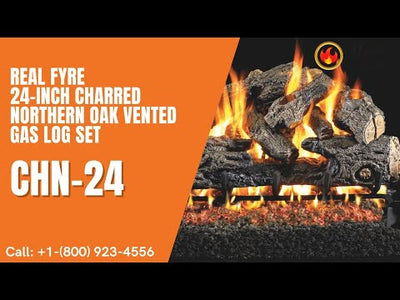 Real Fyre 24-inch Charred Northern Oak Vented Gas Log Set - CHN-24