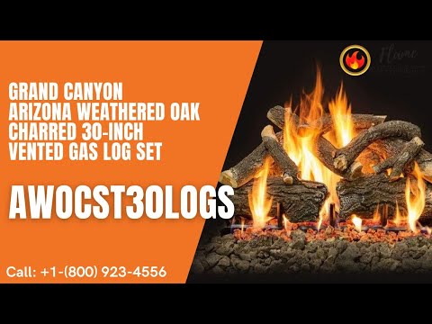 Grand Canyon Arizona Weathered Oak Charred 30-inch Vented Gas Log Set AWOCST30LOGS