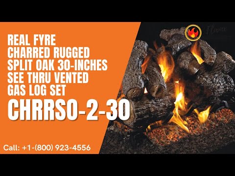 Real Fyre Charred Rugged Split Oak 30-inches See Thru Vented Gas Log Set CHRRSO-2-30
